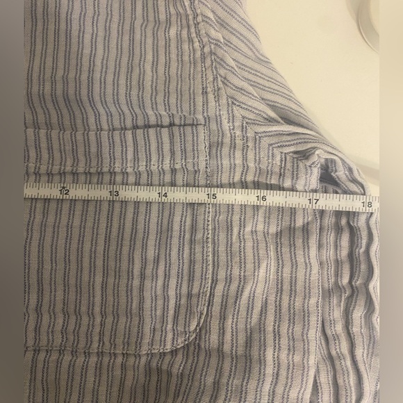 Madewell button down shirt women’s blue striped tie back - Picture 7 of 7